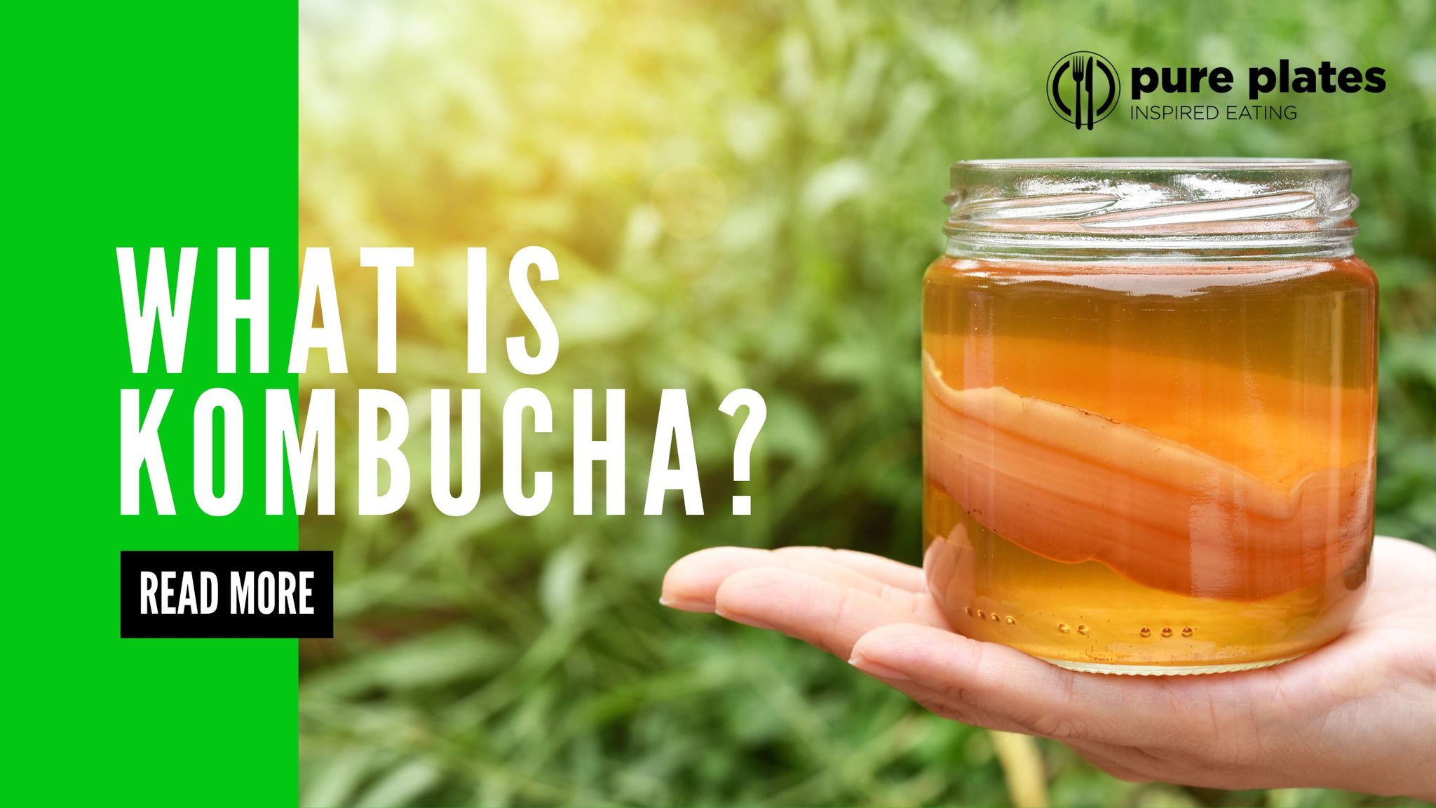 Bottle of kombucha with vibrant label, showcasing the health benefits of this fermented tea beverage