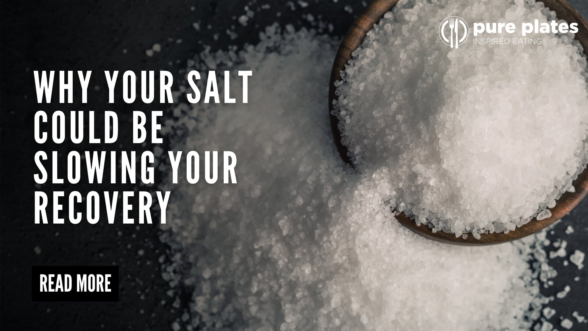 Three types of salt—refined white, pink Himalayan, and sea salt—in wooden spoons on a neutral background.